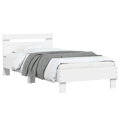 vidaXL Bed Frame with Headboard White 80 x 200 cm Engineered Wood
