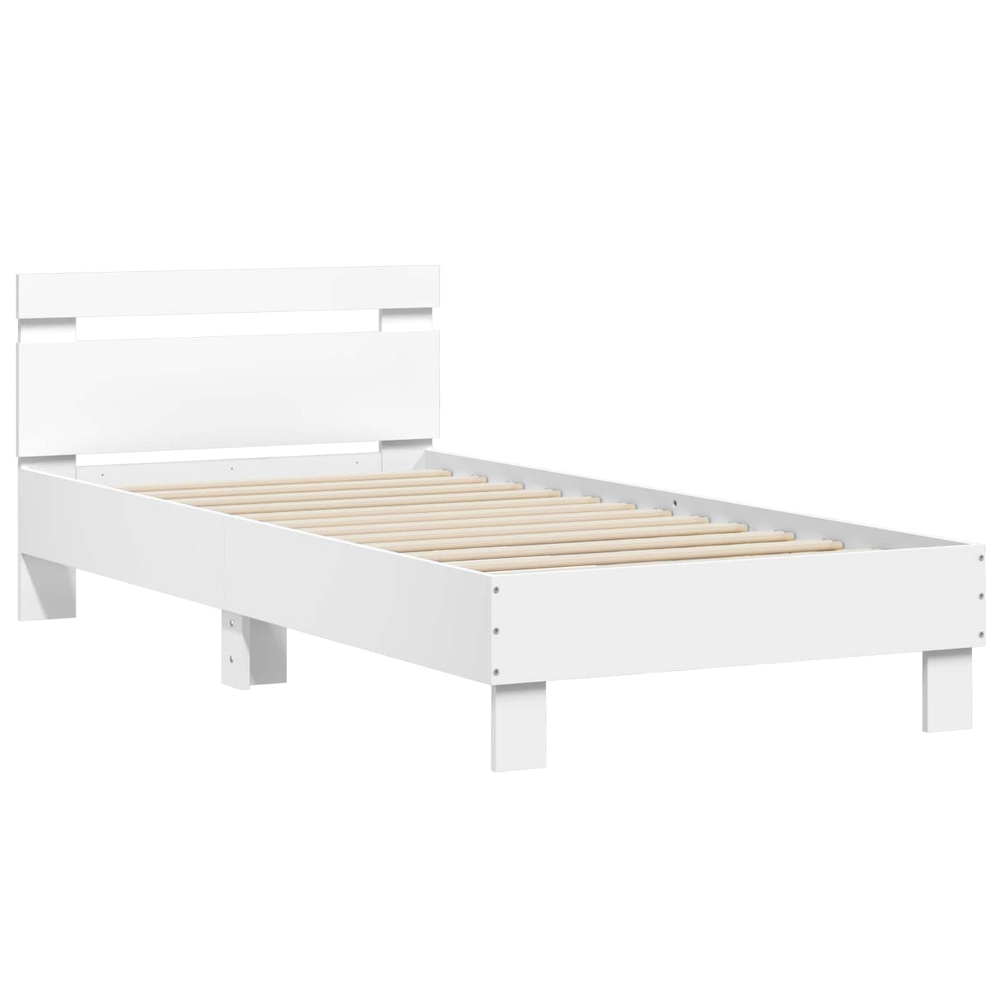vidaXL Bed Frame with Headboard White 80 x 200 cm Engineered Wood