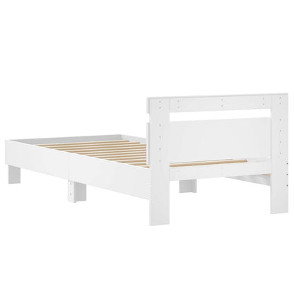 vidaXL Bed Frame with Headboard White 80 x 200 cm Engineered Wood