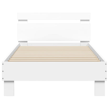 vidaXL Bed Frame with Headboard White 80 x 200 cm Engineered Wood