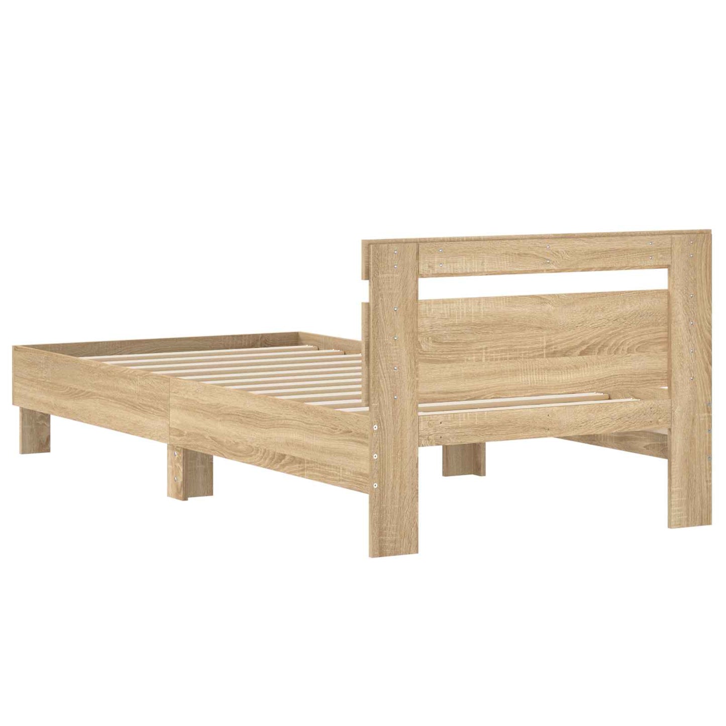 vidaXL Bed Frame with Headboard Sonoma Oak 80 x 200 cm Engineered Wood