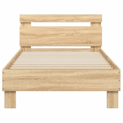 vidaXL Bed Frame with Headboard Sonoma Oak 80 x 200 cm Engineered Wood