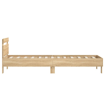 vidaXL Bed Frame with Headboard Sonoma Oak 80 x 200 cm Engineered Wood