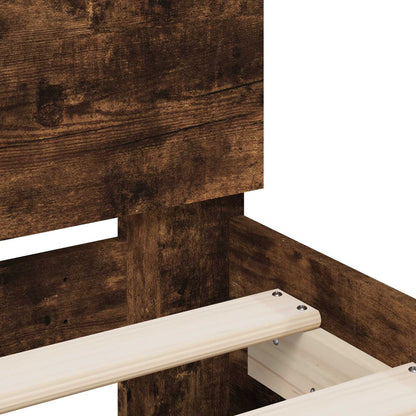 vidaXL Bed Frame with Headboard Smoked Oak 80 x 200 cm Engineered Wood