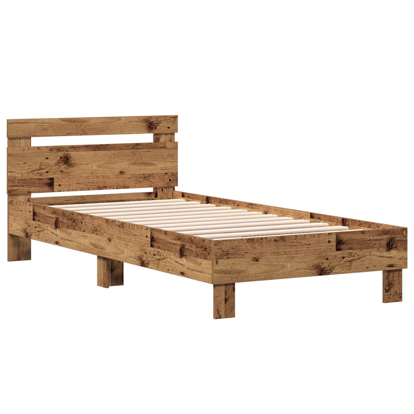 vidaXL Bed Frame with Headboard Old Wood 80 x 200 cm Engineered Wood
