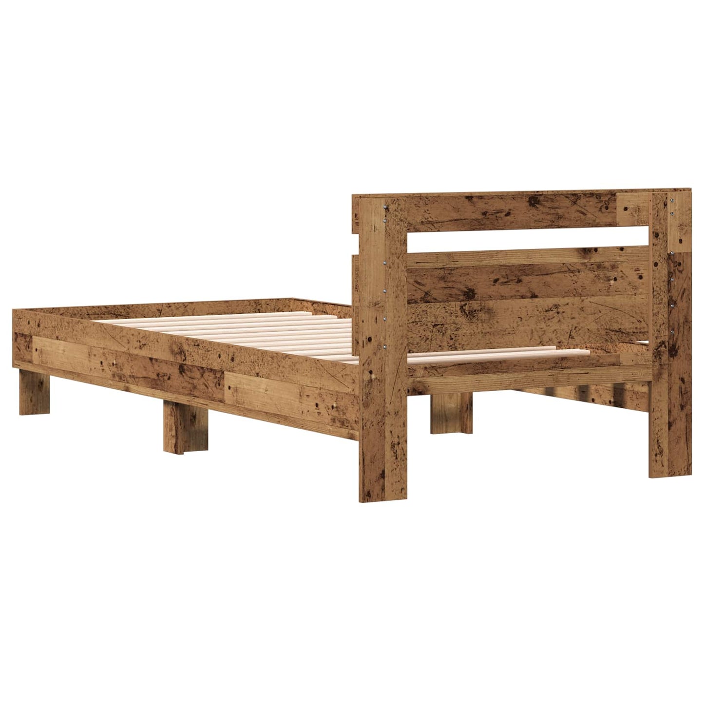 vidaXL Bed Frame with Headboard Old Wood 80 x 200 cm Engineered Wood
