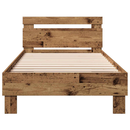 vidaXL Bed Frame with Headboard Old Wood 80 x 200 cm Engineered Wood