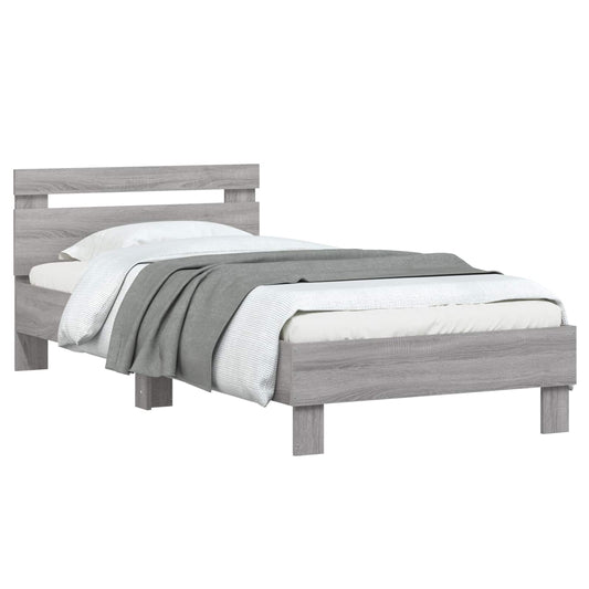 vidaXL Bed Frame with Headboard Grey Sonoma 80 x 200 cm