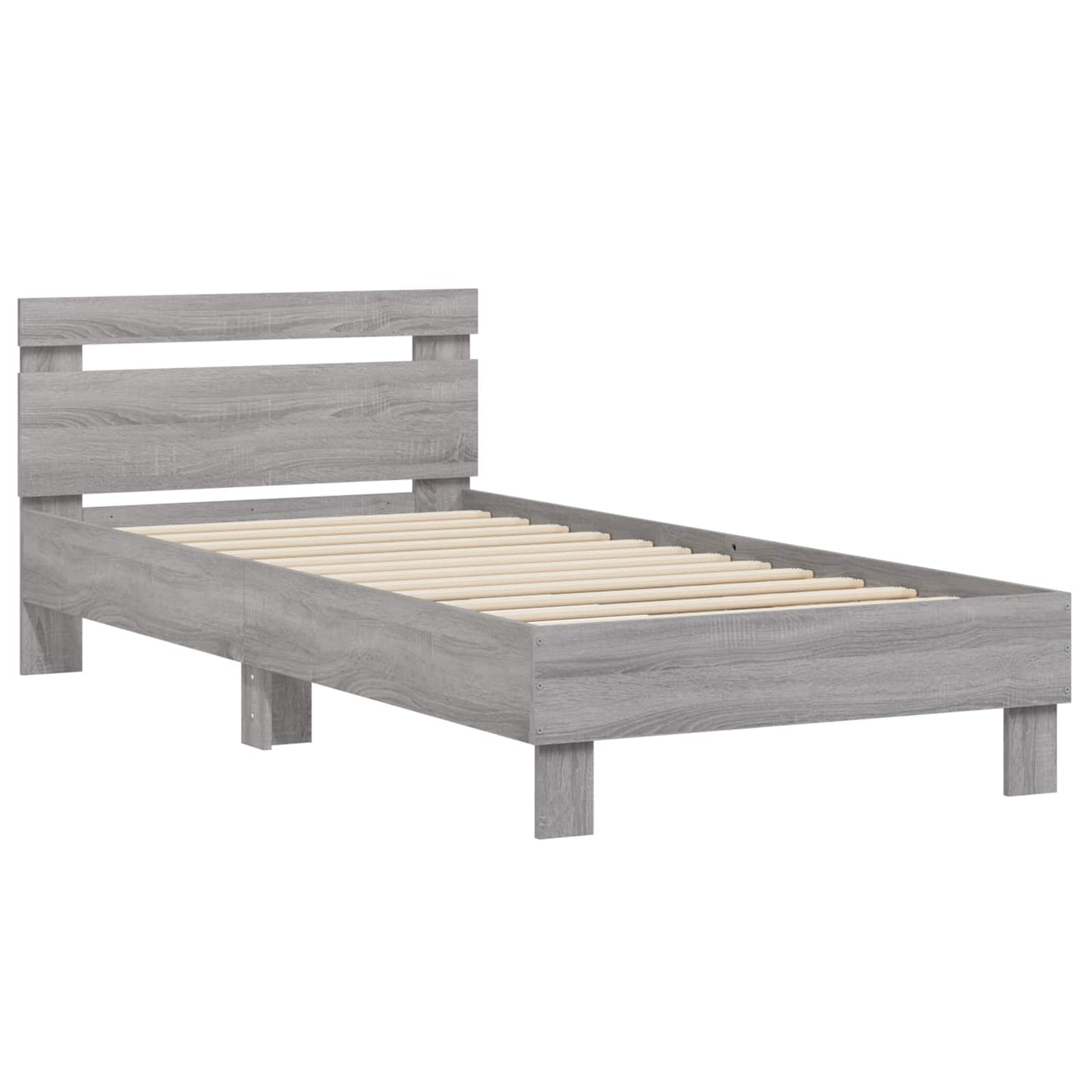 vidaXL Bed Frame with Headboard Grey Sonoma 80 x 200 cm