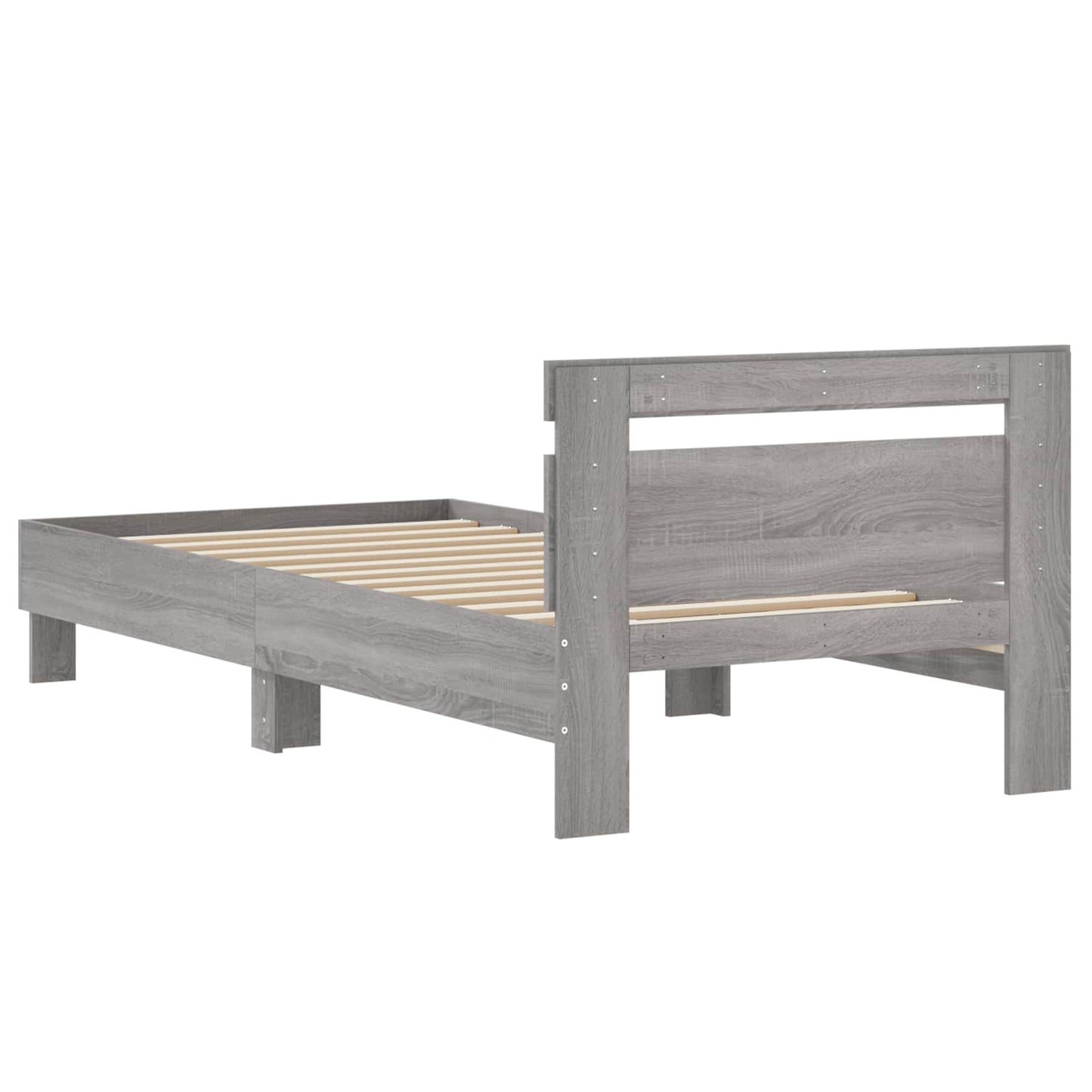 vidaXL Bed Frame with Headboard Grey Sonoma 80 x 200 cm
