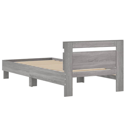 vidaXL Bed Frame with Headboard Grey Sonoma 80 x 200 cm