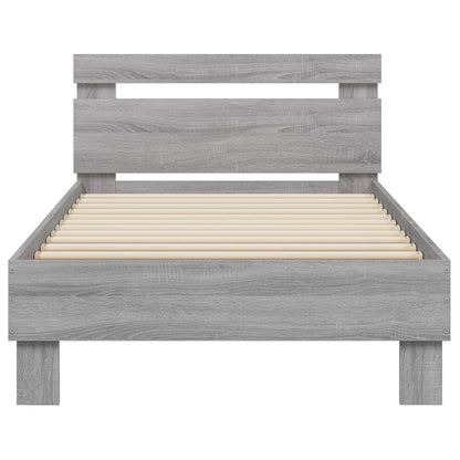 vidaXL Bed Frame with Headboard Grey Sonoma 80 x 200 cm
