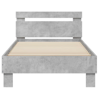 vidaXL Bed Frame with Headboard Concrete Grey 80 x 200 cm