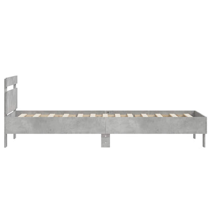 vidaXL Bed Frame with Headboard Concrete Grey 80 x 200 cm