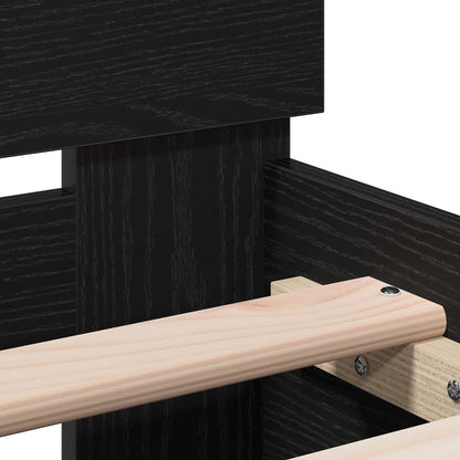 vidaXL Bed Frame with Headboard Black Oak 80 x 200 cm Engineered Wood