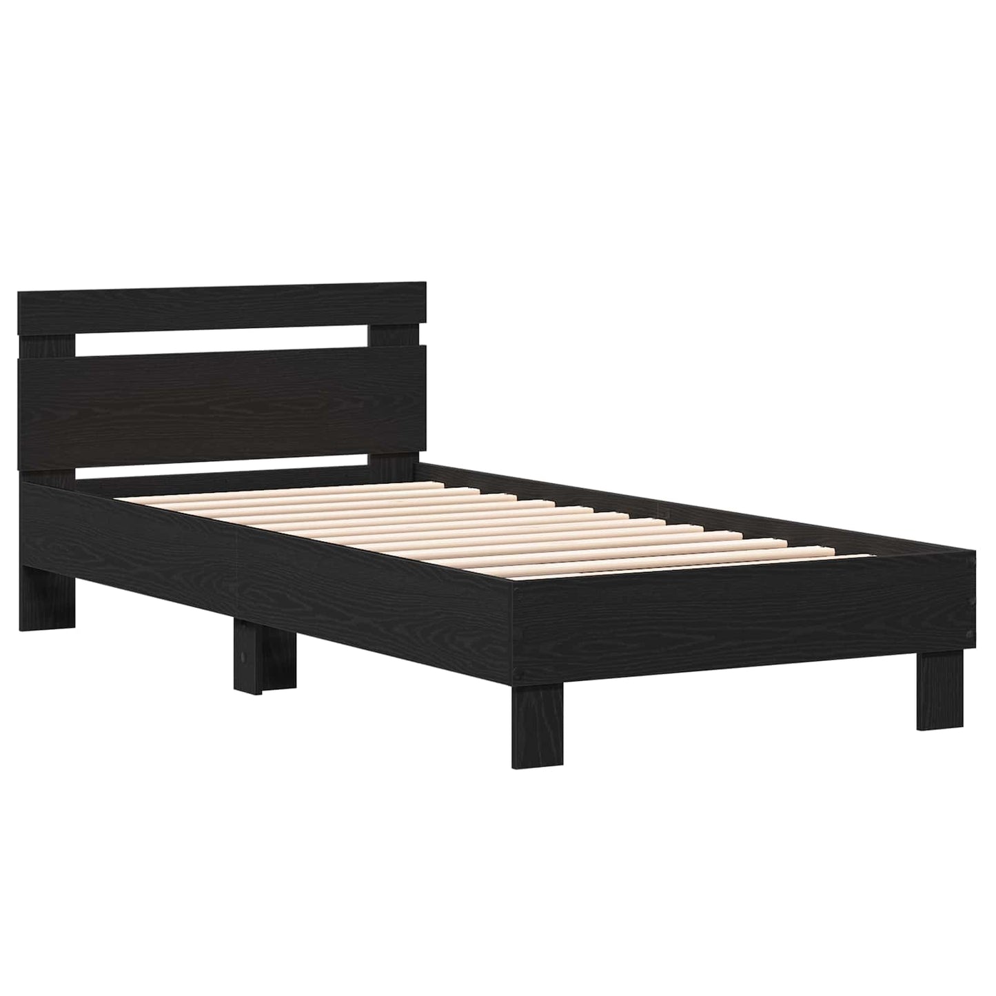 vidaXL Bed Frame with Headboard Black Oak 80 x 200 cm Engineered Wood