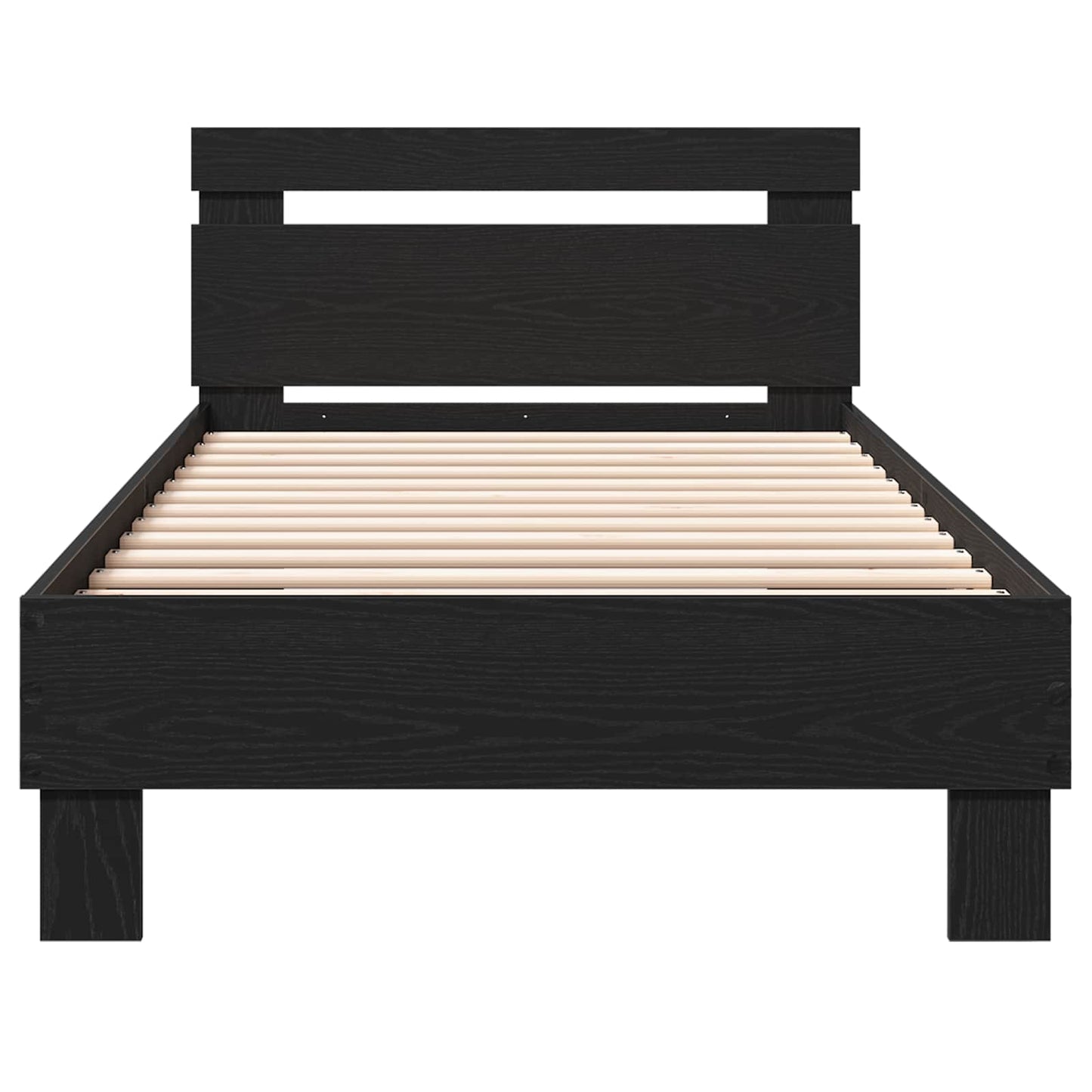 vidaXL Bed Frame with Headboard Black Oak 80 x 200 cm Engineered Wood