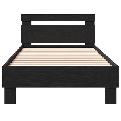 vidaXL Bed Frame with Headboard Black Oak 80 x 200 cm Engineered Wood
