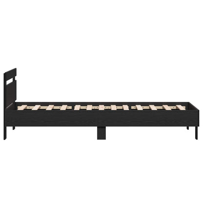 vidaXL Bed Frame with Headboard Black Oak 80 x 200 cm Engineered Wood