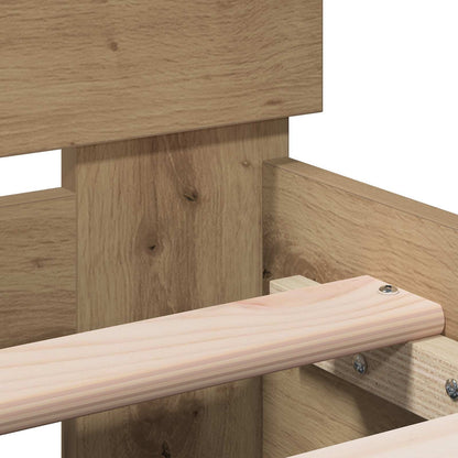 vidaXL Bed Frame with Headboard Artisan Oak 80 x 200 cm