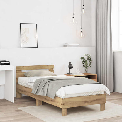 vidaXL Bed Frame with Headboard Artisan Oak 80 x 200 cm