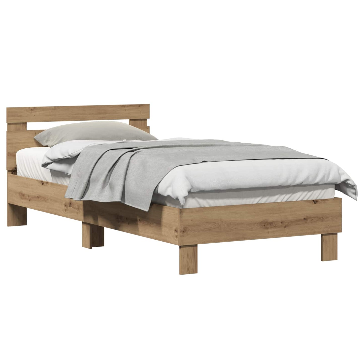 vidaXL Bed Frame with Headboard Artisan Oak 80 x 200 cm