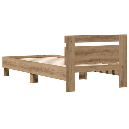 vidaXL Bed Frame with Headboard Artisan Oak 80 x 200 cm
