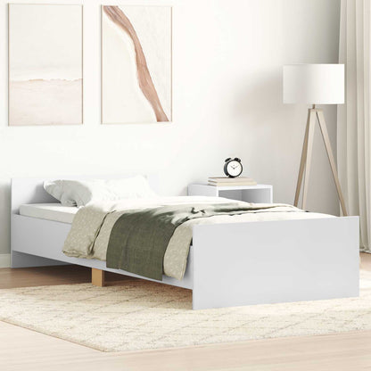 vidaXL Bed Frame with Headboard White 80 x 200 cm Engineered Wood