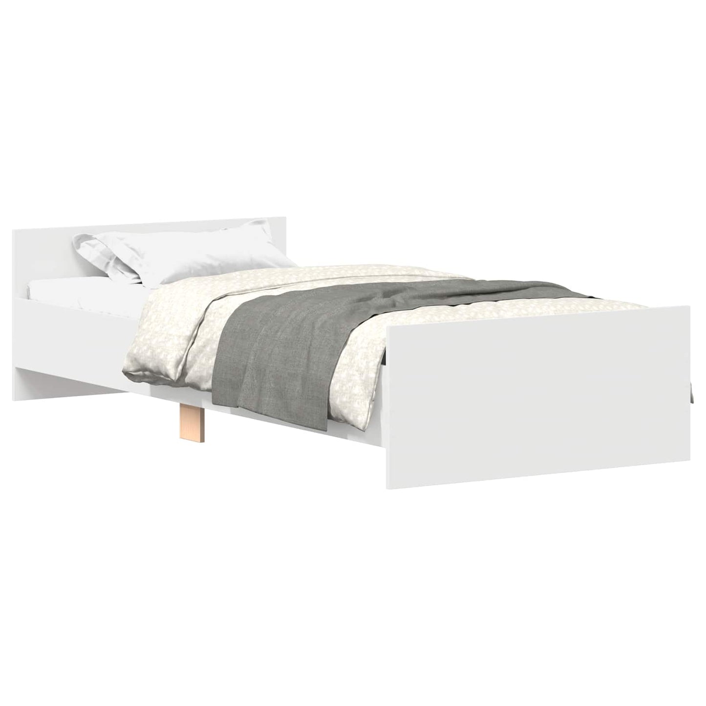vidaXL Bed Frame with Headboard White 80 x 200 cm Engineered Wood