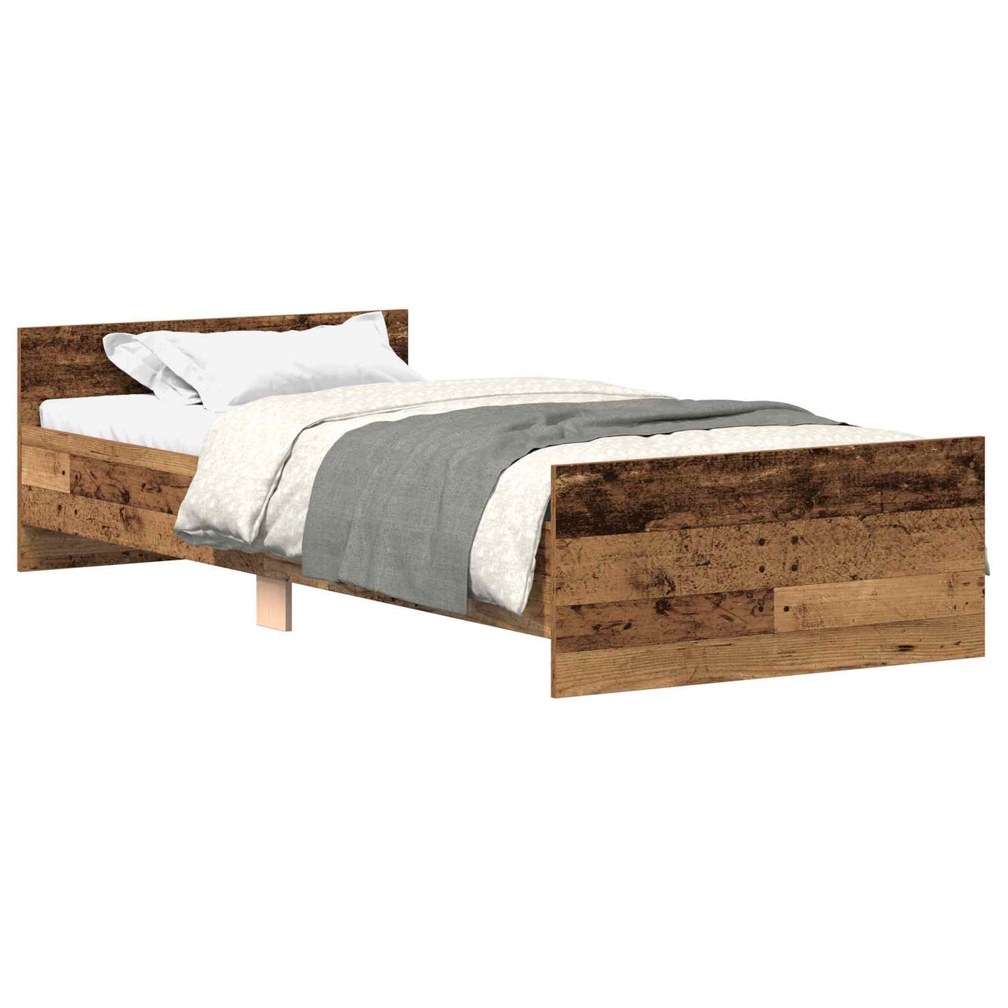 vidaXL Bed Frame with Headboard Old Wood 80 x 200 cm Engineered Wood
