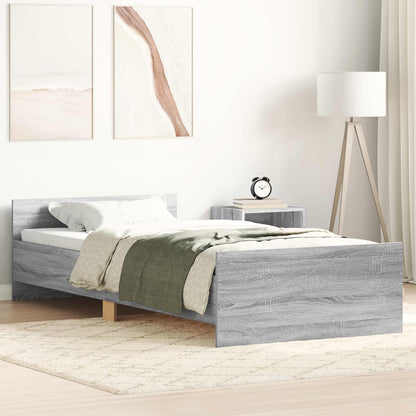 vidaXL Bed Frame with Headboard Grey Sonoma 80 x 200 cm