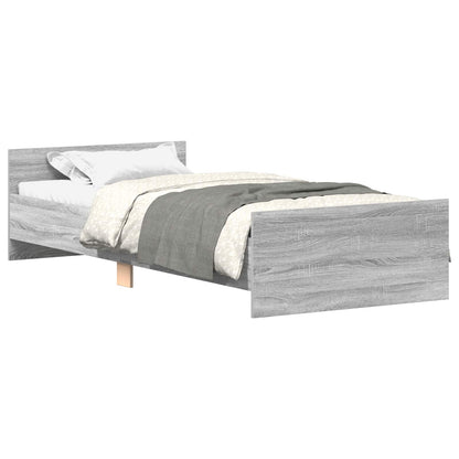 vidaXL Bed Frame with Headboard Grey Sonoma 80 x 200 cm