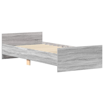 vidaXL Bed Frame with Headboard Grey Sonoma 80 x 200 cm