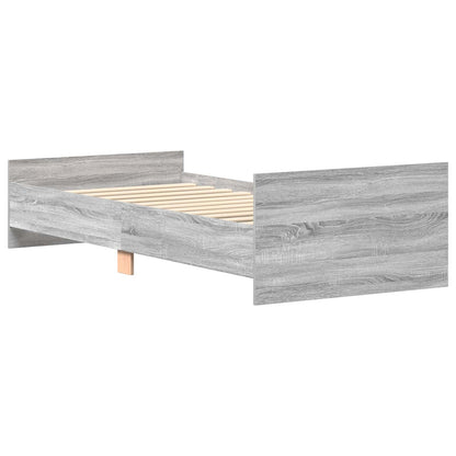 vidaXL Bed Frame with Headboard Grey Sonoma 80 x 200 cm