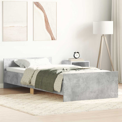 vidaXL Bed Frame with Headboard Concrete Grey 80 x 200 cm