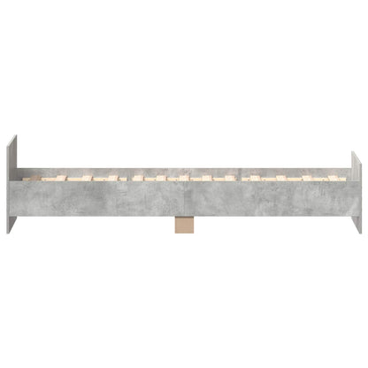 vidaXL Bed Frame with Headboard Concrete Grey 80 x 200 cm