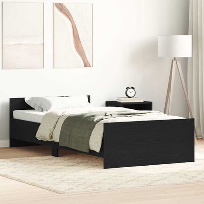 vidaXL Bed Frame with Headboard Black Oak 80 x 200 cm Engineered Wood