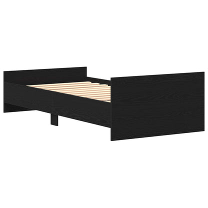 vidaXL Bed Frame with Headboard Black Oak 80 x 200 cm Engineered Wood