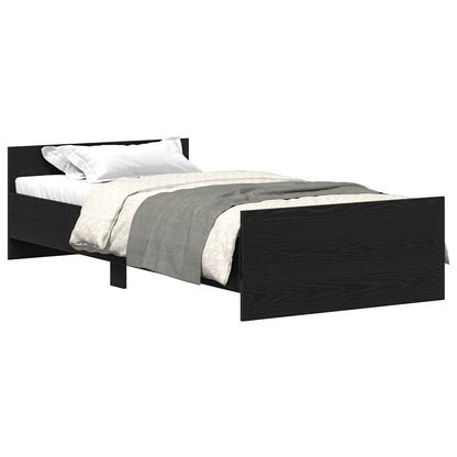 vidaXL Bed Frame with Headboard Black Oak 80 x 200 cm Engineered Wood