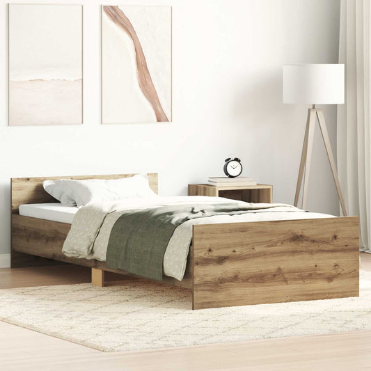 vidaXL Bed Frame with Headboard Artisan Oak 80 x 200 cm