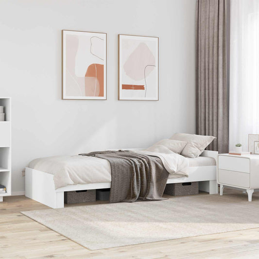 vidaXL Bed Frame with Headboard White 80 x 200 cm Engineered Wood