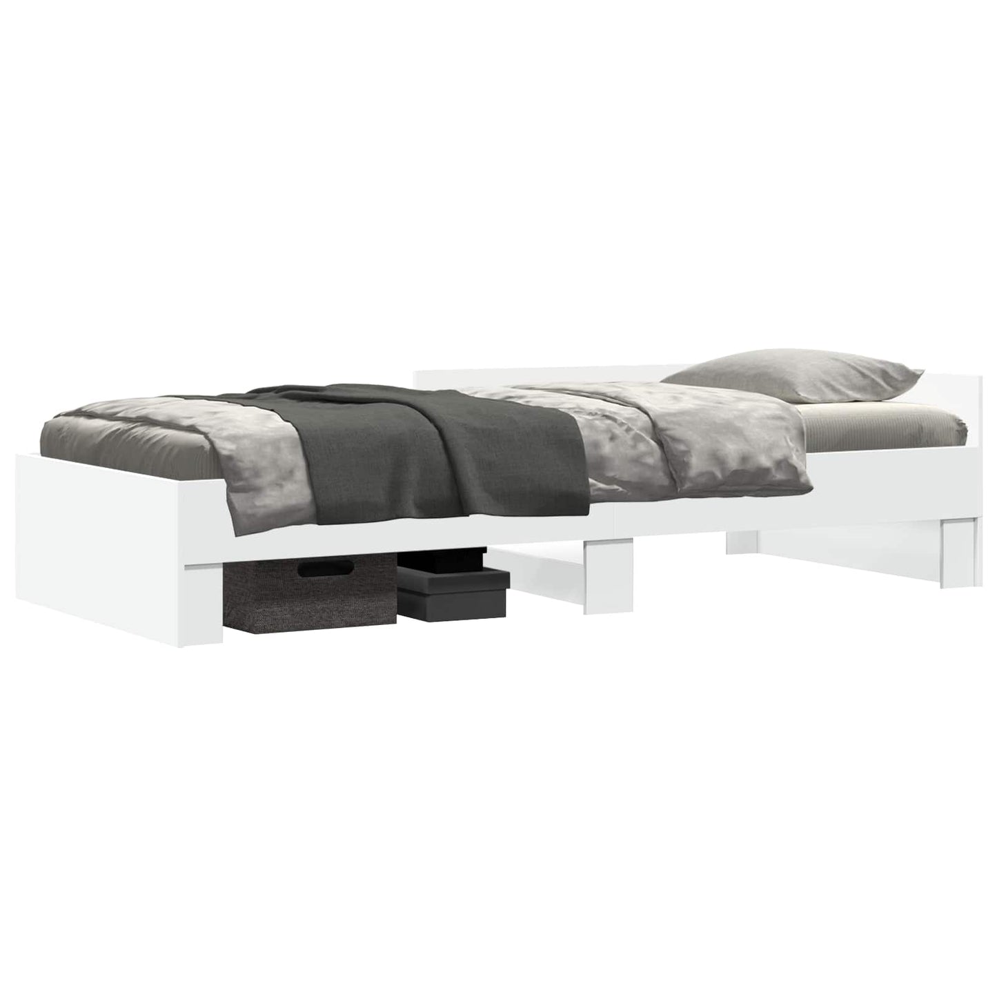 vidaXL Bed Frame with Headboard White 80 x 200 cm Engineered Wood