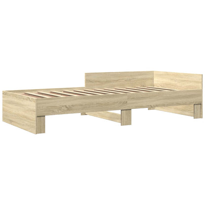 vidaXL Bed Frame with Headboard Sonoma Oak 80 x 200 cm Engineered Wood