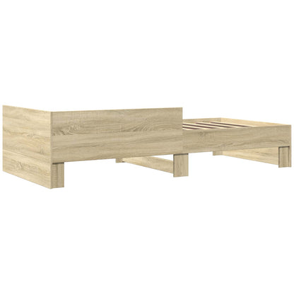 vidaXL Bed Frame with Headboard Sonoma Oak 80 x 200 cm Engineered Wood