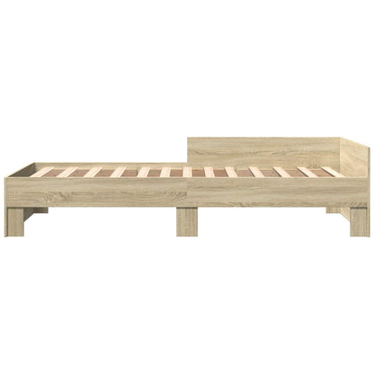vidaXL Bed Frame with Headboard Sonoma Oak 80 x 200 cm Engineered Wood