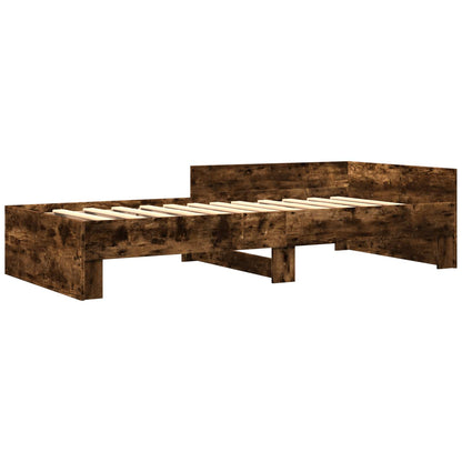 vidaXL Bed Frame with Headboard Smoked Oak 80 x 200 cm Engineered Wood