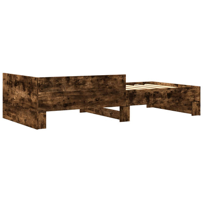 vidaXL Bed Frame with Headboard Smoked Oak 80 x 200 cm Engineered Wood