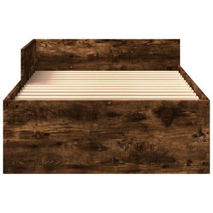 vidaXL Bed Frame with Headboard Smoked Oak 80 x 200 cm Engineered Wood