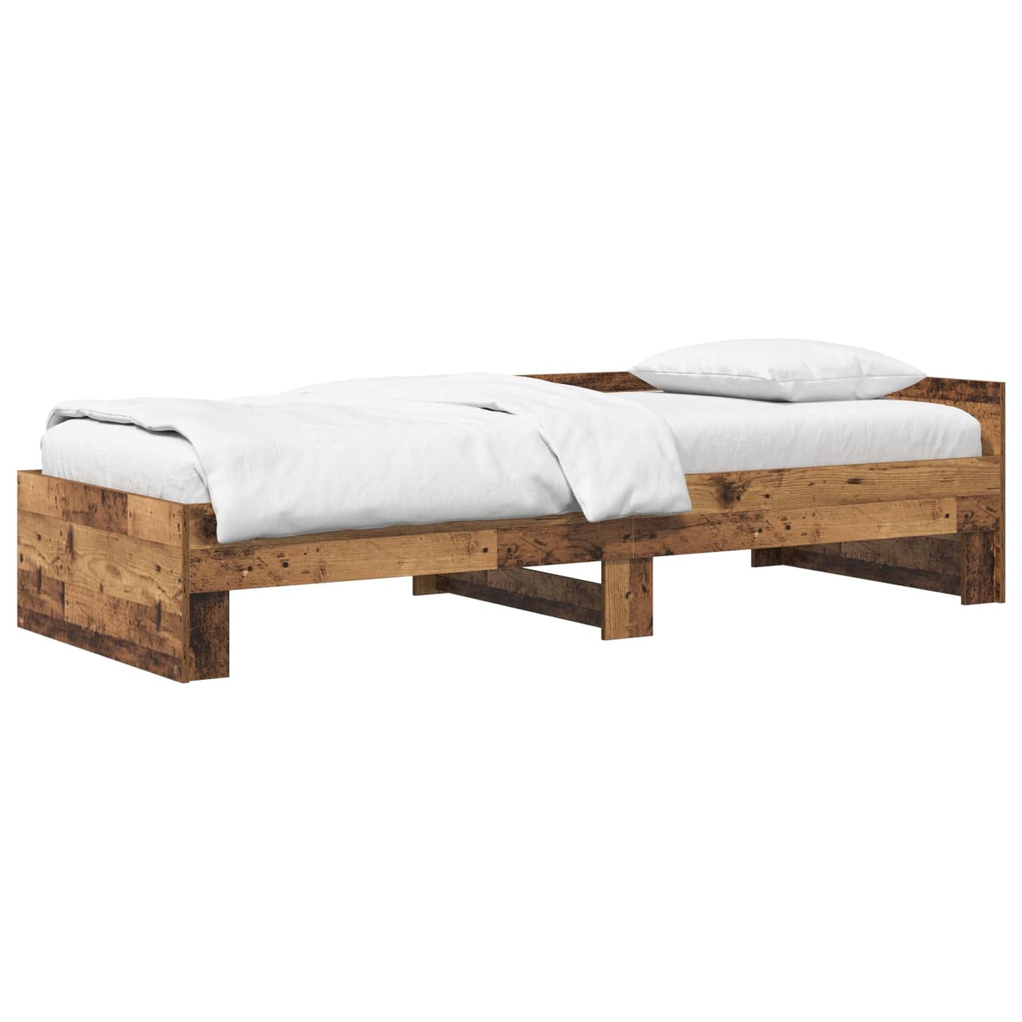 vidaXL Bed Frame with Headboard Old Wood 80 x 200 cm Engineered Wood