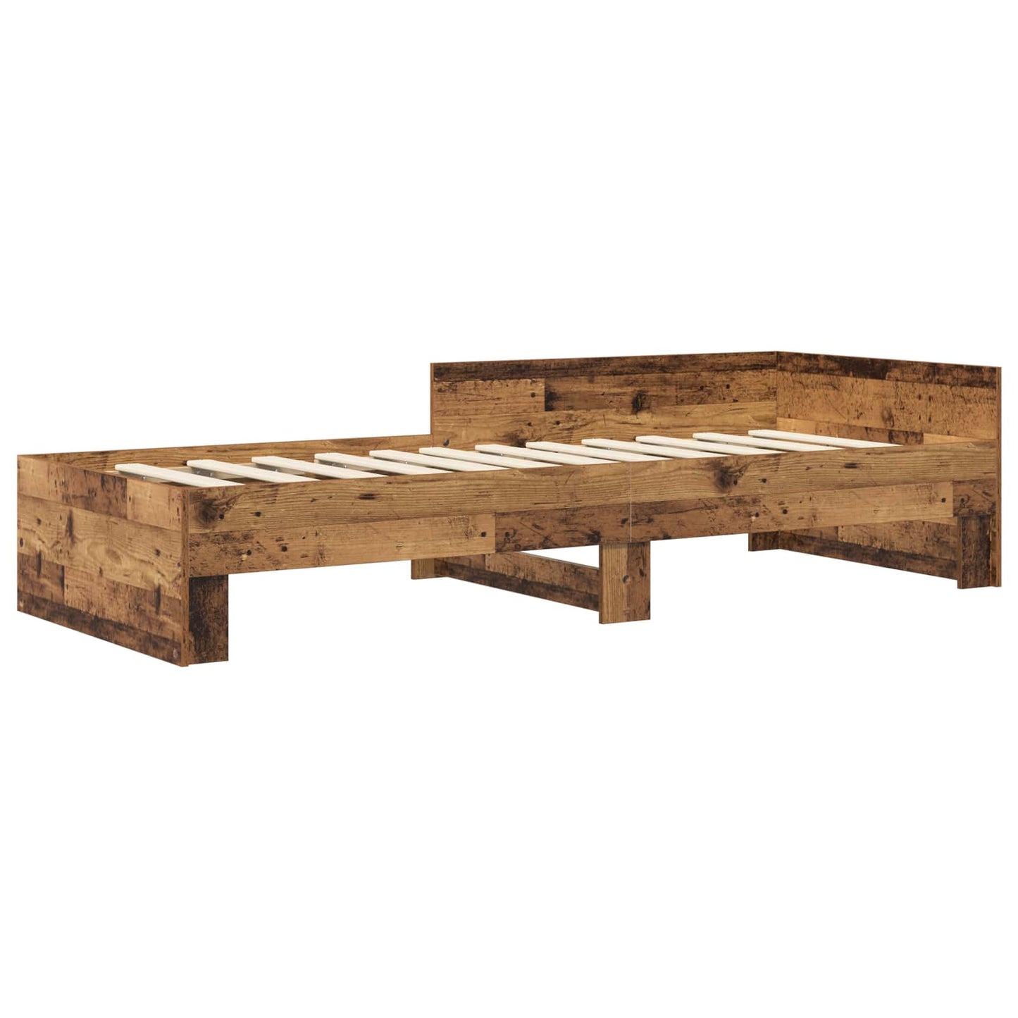 vidaXL Bed Frame with Headboard Old Wood 80 x 200 cm Engineered Wood